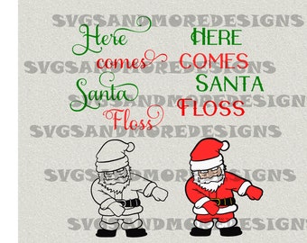 Here comes santa claus svg,Santa svg,Floss dance,Funny christmas svg,Christmas svg,Christmas clipart,Cricut silhouette svg cutting file