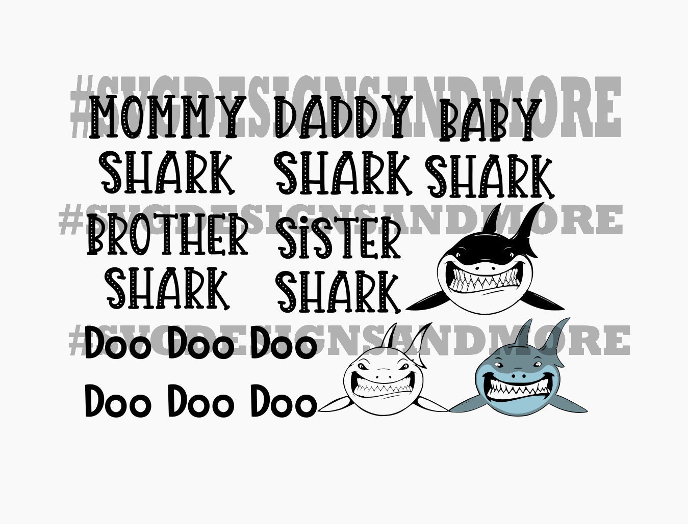 Download Daddy shark Mommy shark silhouette svg cutting filesDoo ...