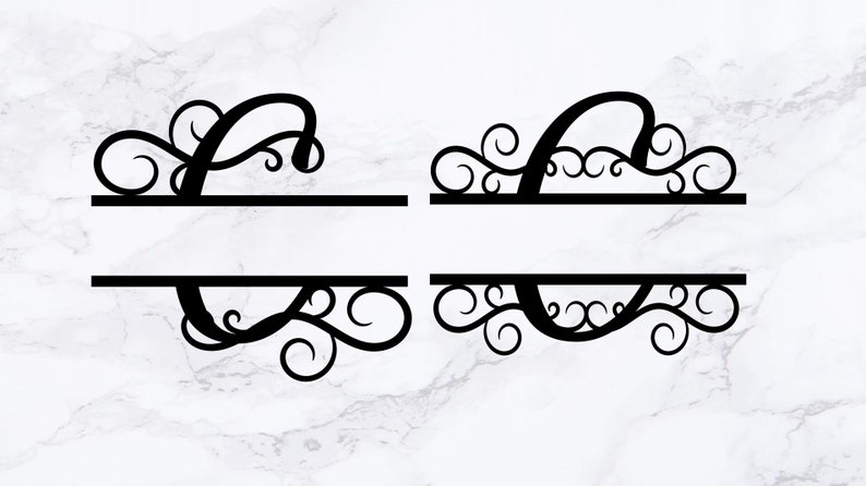Download Split monogram letter C file svg dxf cutting file for ...