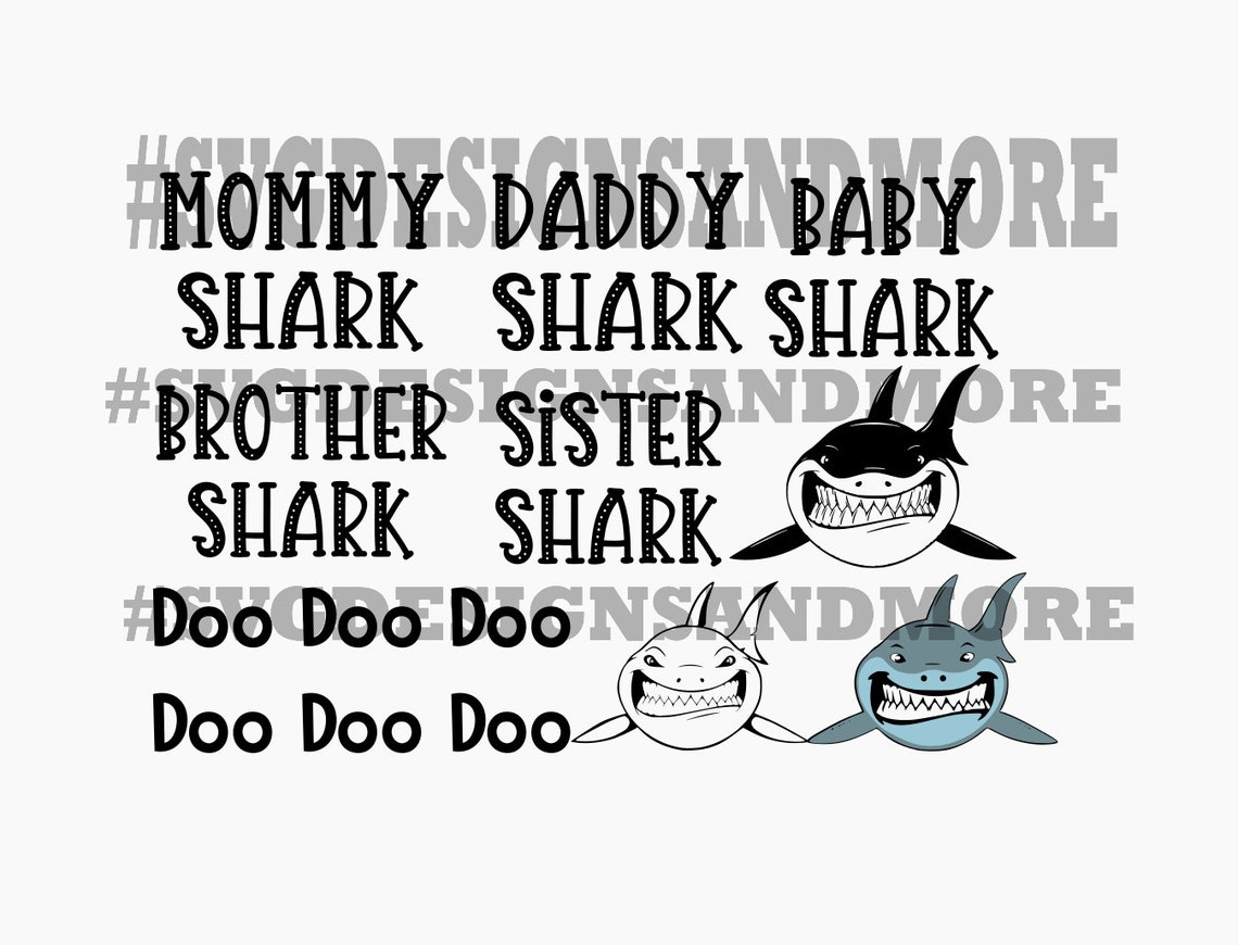Free Free 247 Daddy Shark Svg Black And White SVG PNG EPS DXF File