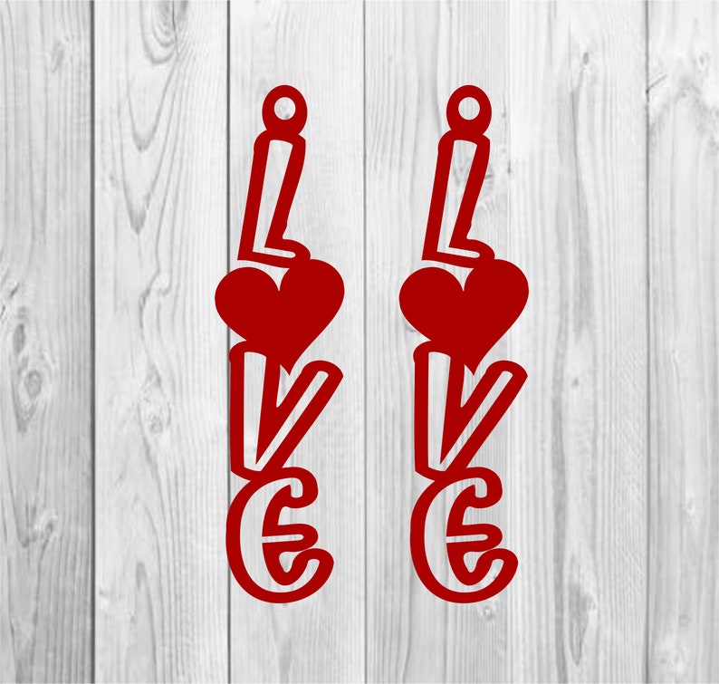 Valentines Day Earrings Svg Filevalentines Cricut Filefaux | Etsy