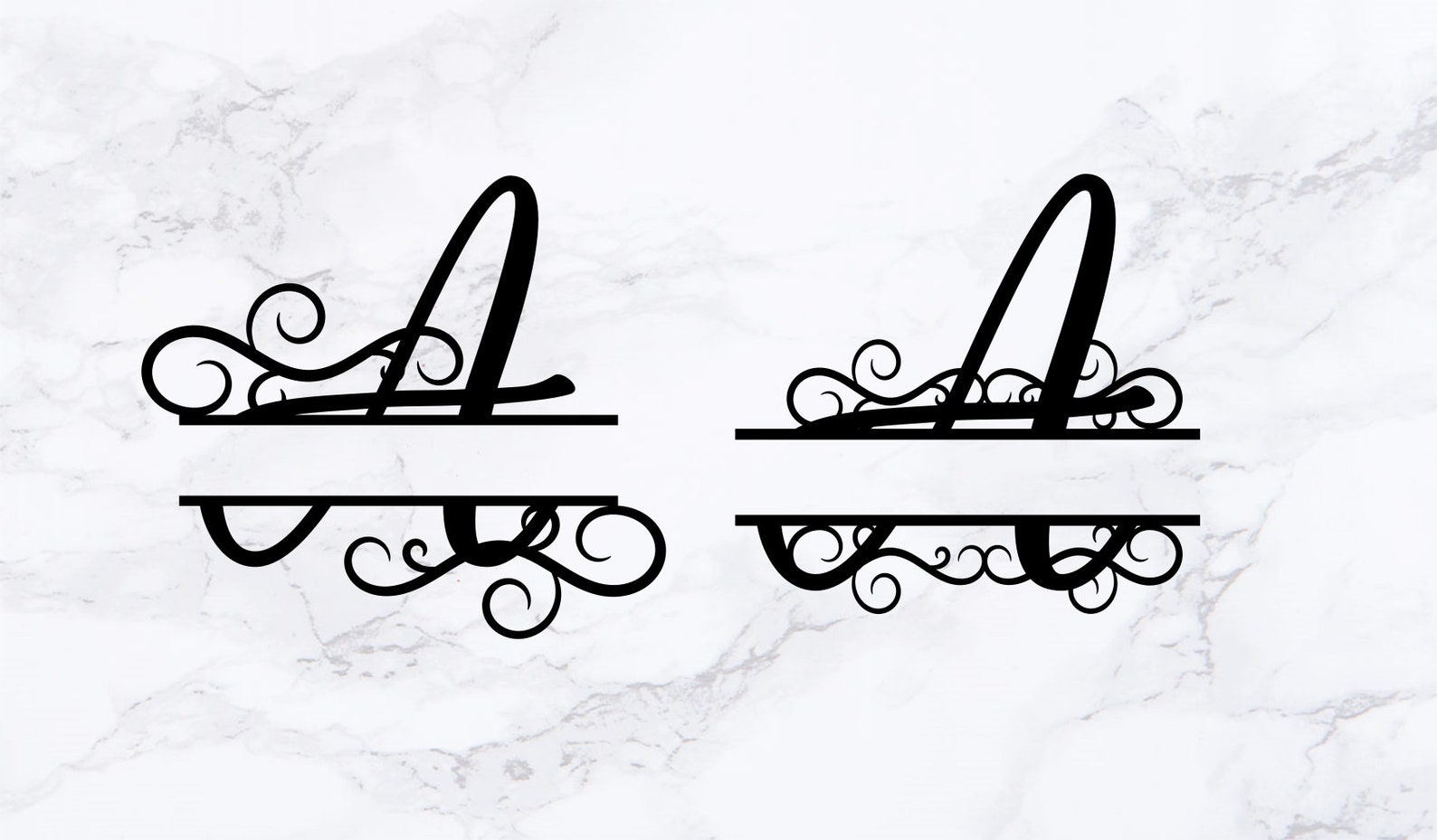 Split Monogram Letter a File Svg Dxf Cutting File for Cameo - Etsy