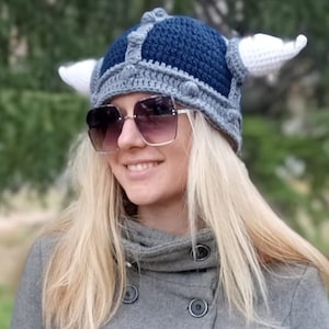 Crochet Viking Helmet beanie hat /Helmet hat for boys and girls men and women/Viking hat/brown viking hat