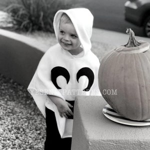 Happy Crescent  Ghost Poncho Cape Costume Toddler Ghostie