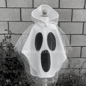 Surprised Floating Ghost Poncho Cape Halloween Costume Toddler