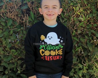 Christmas Official Cookie Tester Happy Crescent Ghost "Ugly" Cute Christmas Sweater