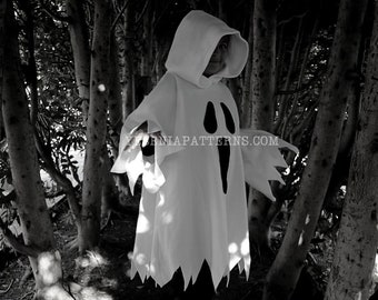 Surprised Spooky Ghost Poncho Halloween Cape Toddler