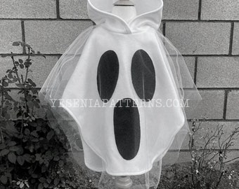 Surprised Floating Ghost Poncho Cape Halloween Costume Toddler