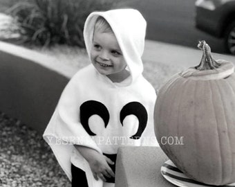 Happy Crescent  Ghost Poncho Cape Costume Toddler Ghostie