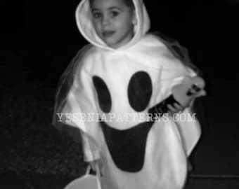 Happy Floating Ghost Poncho Cape Halloween Costume Toddler