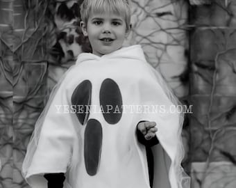 Surprised Floating Ghost Poncho Cape Halloween Costume Toddler