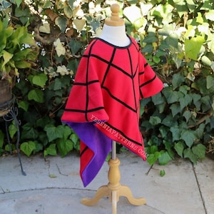 Red Spiderweb Halloween Costume  Poncho Cape