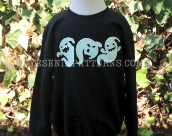 Glow in the dark Boo Ghosts crewneck kids Sweater halloween