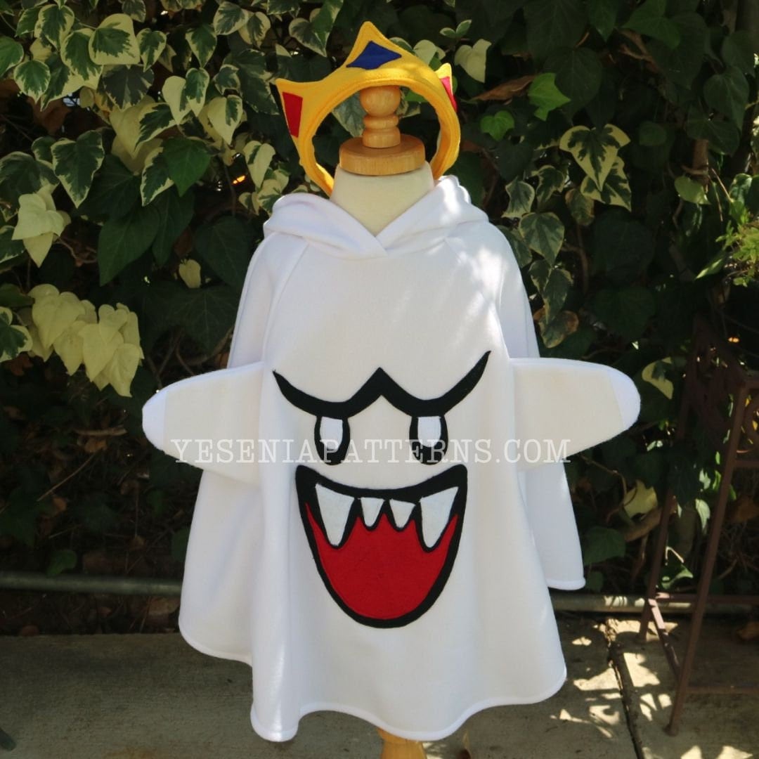 Boo Ghost Costume Kids Hooded Poncho with Internal Headband Boo Ghost Costume Kids Hooded Poncho with Internal Headband