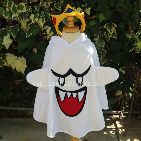 Boo Ghost Costume Kids Hooded Poncho with Internal Headband Boo Ghost Costume Kids Hooded Poncho with Internal Headband