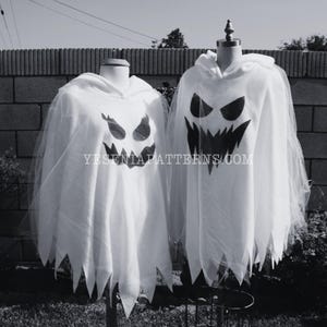Spooky Floating Adult Ghost Poncho with jagged edges - Halloween Costume - Halloween Poncho