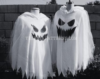 Spooky Floating Adult Ghost Poncho with jagged edges - Halloween Costume - Halloween Poncho