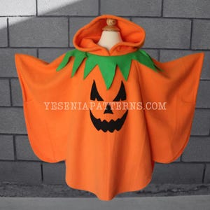 Spooky Pumpkin Poncho Costume Toddler - Halloween costume cape