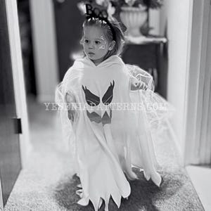 Floating Spooky Girly Ghost Poncho with jagged edges - Halloween Ghost Costume Cape Toddler