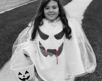 Spooky Bloody Floating Ghost Poncho Cape Costume Toddler Halloween