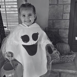 Girly Lashes Happy Floating Ghost Poncho Cape Halloween Costume Toddler