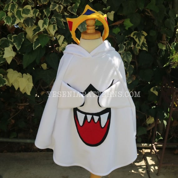 Boo Ghost Costume Kids Hooded Poncho with Internal Headband Boo Ghost Costume Kids Hooded Poncho with Internal Headband