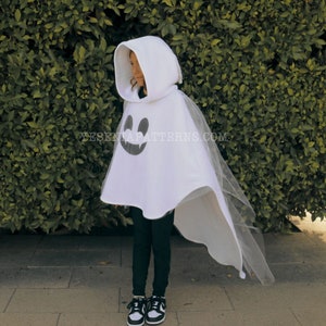 Happy Crescent Vampire Floating Ghost Poncho Cape Costume Toddler Halloween
