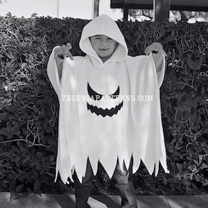 Spooky Ghost Poncho Jagged Edges Cape Costume Toddler - Halloween costume