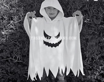 Spooky Ghost Poncho Jagged Edges Cape Costume Toddler - Halloween costume
