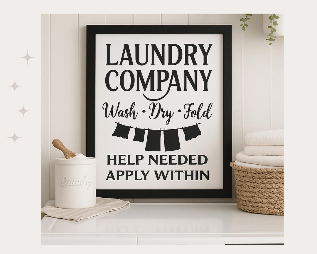 Custom Laundry Room Sign | Farmhouse Decor, Rustic Wood Frame ...