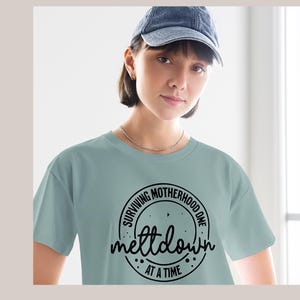 Sassy Meltdown Manager Crop Top: Funny Graphic Tee for Tired Moms