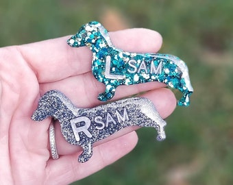Shiny Dachshund X-Ray Marker: Personalized Wiener Dog Initial Charm