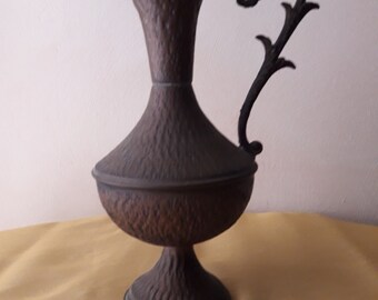 Antique chiseled copper vase