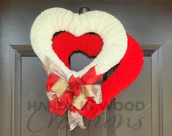 Side by side Double Heart Wreath