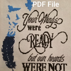 Instant Digital Downloadable PDF Your Wings Were Ready But My Heart Was Not Counted Cross Stitch Pattern with Butterflies