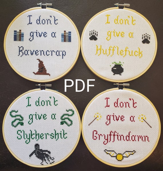 4 Funny Hogwarts House Cross Stitch PDF Files Only - Etsy Canada 4 Funny Hogwarts House Cross Stitch PDF Files Only - Etsy Canada