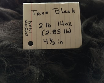 Raw Alpaca Fiber - True Black    2 lb 14 oz    4 1/2" Staple Length