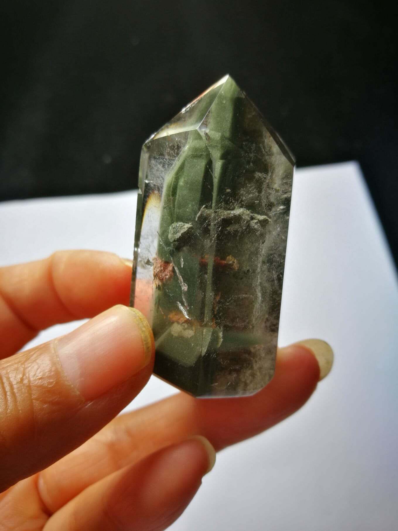 Tibet High Altitude Green Phantom Crystal Quartz Point 1.92