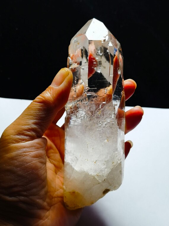 天然レアクリアブルールチルレムリアンシードクリスタルクォーツ6面