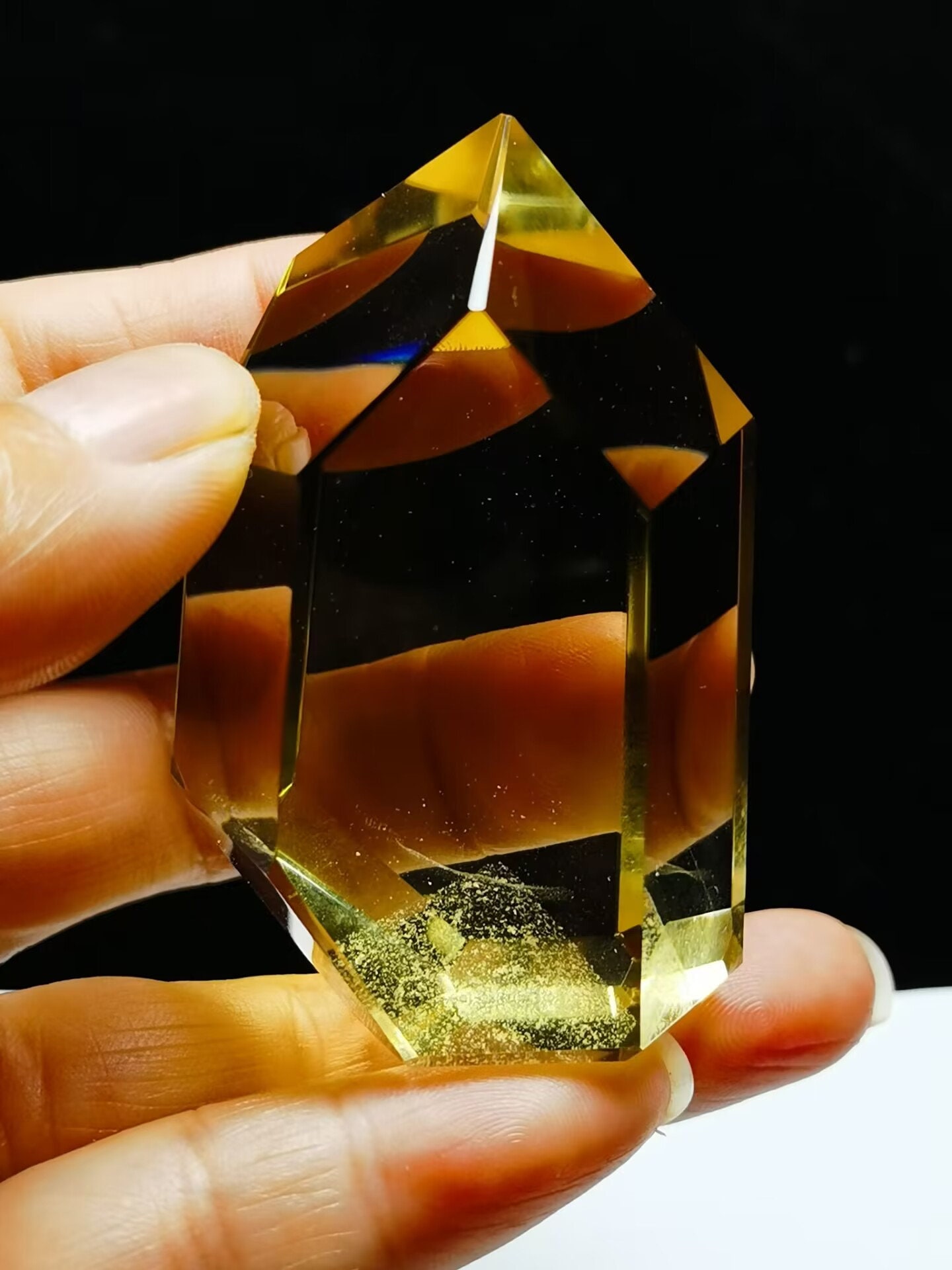 Natural Tibetan High Altitude Phantom 6 Sided Yellow Citrine