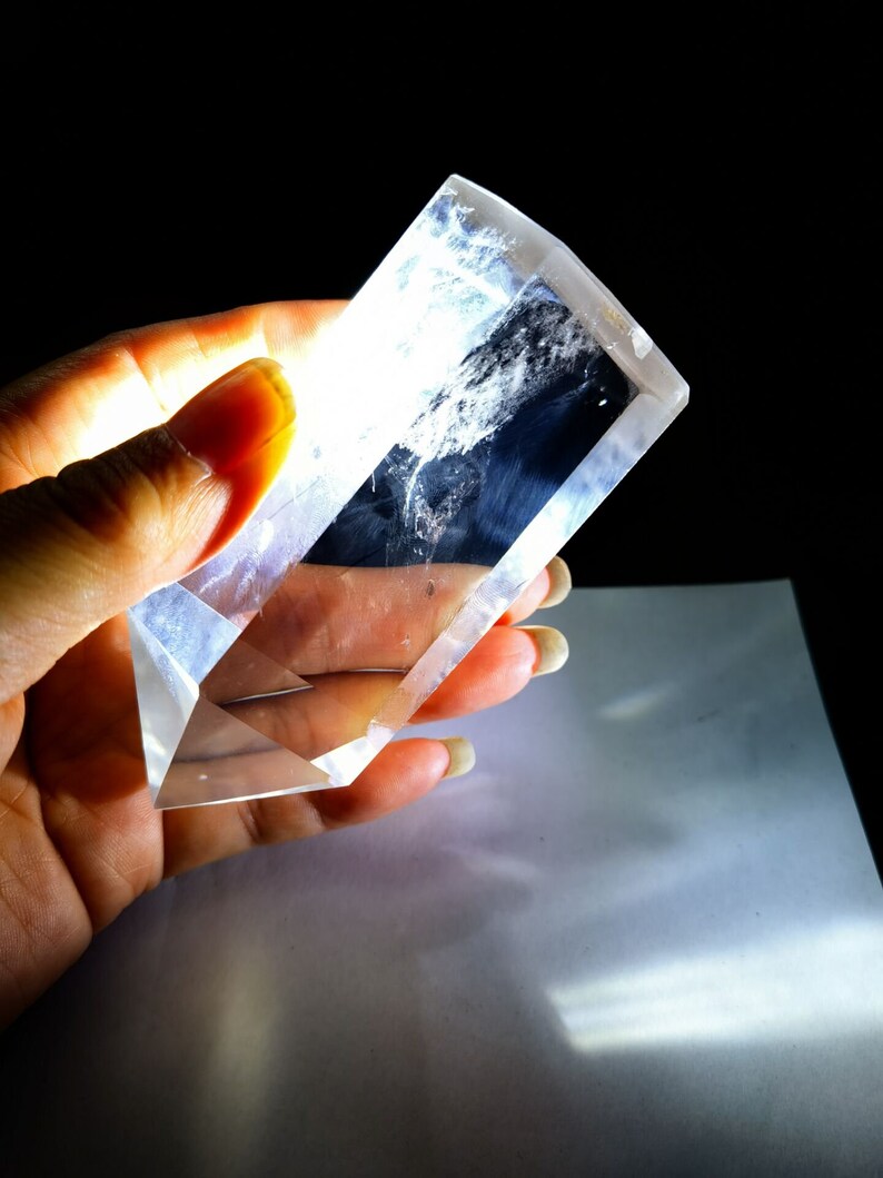 Natural Rare Clear Blue Rutiles Crystal Quartz 6 Sided Point shops Generator Wand 3.62 inch Healing Reiki Energy Spiritual#20220617
