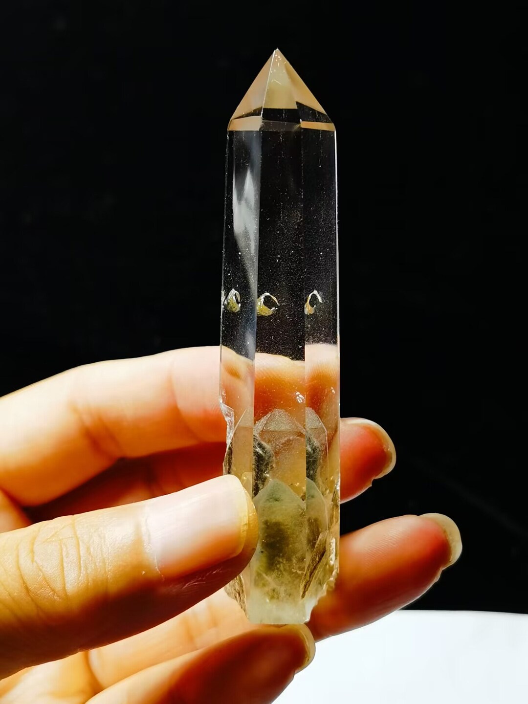 Tibetan High Altitude Clear 6 Sided Phantom Crystal Quartz Point 3.07 ...