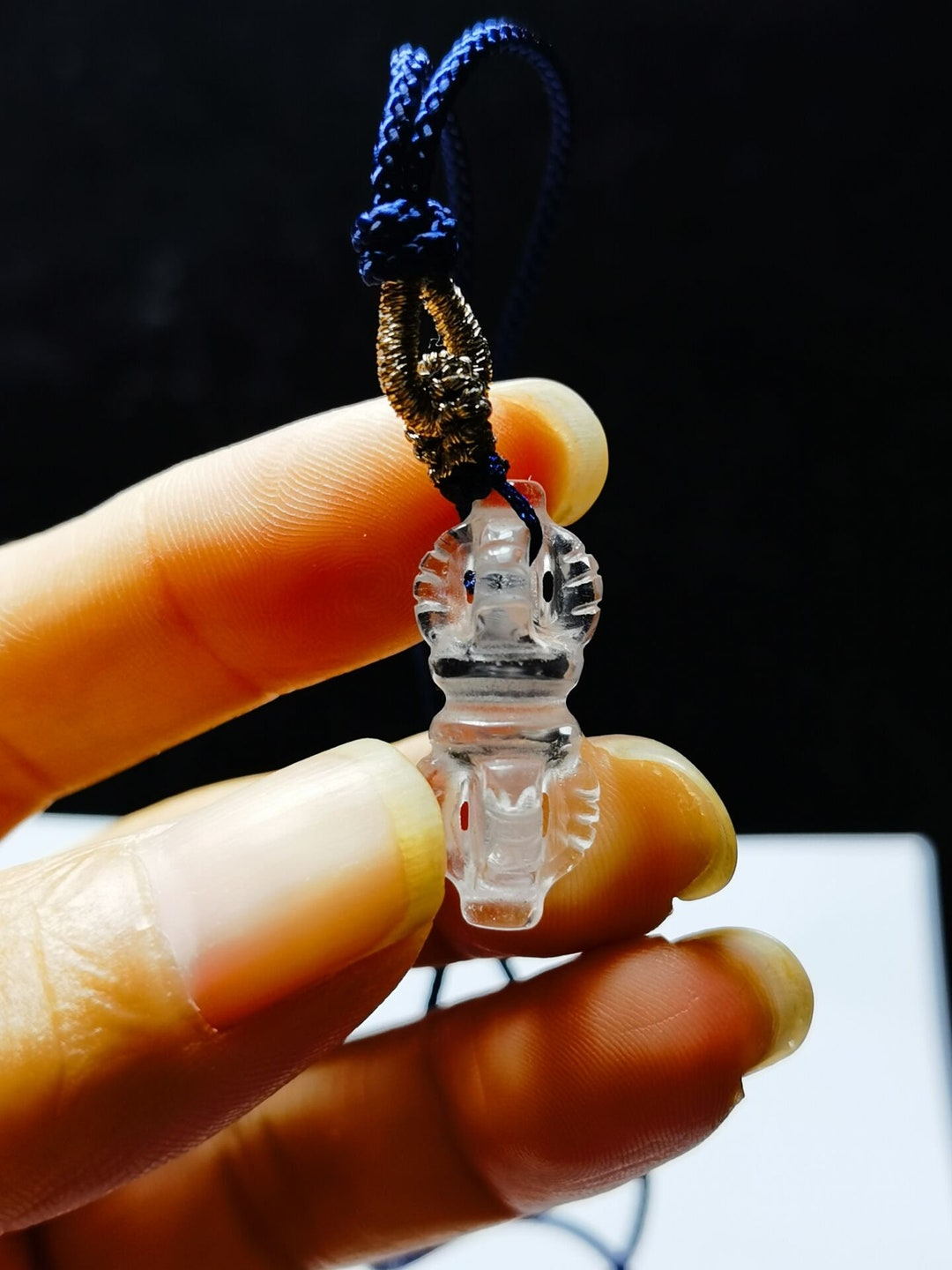 Tibetan High Altitude Clear Crystal Quartz Vajra Dorje Phurba Pendant 0 ...