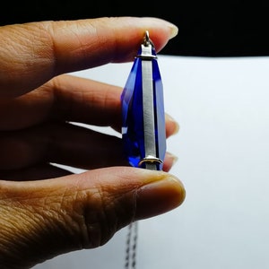Azul siberiano cristal cuarzo estrella de David Vogel corte colgante 925 plata esterlina 1,45 pulgadas energía curación Reiki 20230421 imagen 7