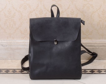 black leather backpack uk