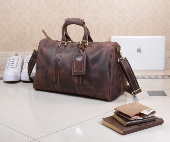 genuine leather holdall