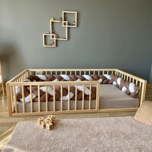 Brooklyn - Toddler Floor Bed Montessori Floor Bed, Kids Beds, Handmade Bed, Montessori Bed, Toddler Bed, Childrens Bed, W/SLATS Wooden Bed