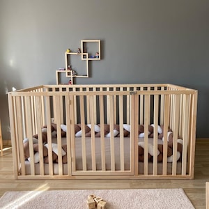 Madison - Playpen Montessori Floor Bed with High Rails