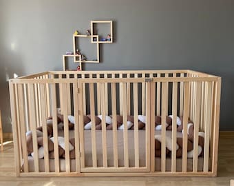 Madison - Playpen Montessori Floor Bed with High Rails