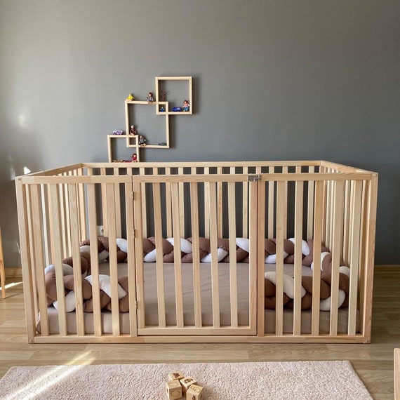 Madison - Playpen Montessori Floor Bed with High Rails